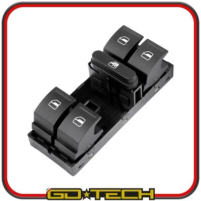PULSANTIERA ALZACRISTALLI VW GOLF 5 6 POLO PASSAT TIGUAN TOURAN JETTA TASTI NERI - Immagine 1 di 4