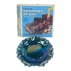 Indiana Glass Co. Iridescent Carnival Glas 2908 Hostess Teller NEUWERTIG in Box - Bild 1 von 7