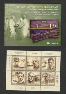SERBIA-USA-ENGLAND-BOOKLET-100 y. SINCE THE END OF THE WWI-GREAT DOCTORS-2018. - Picture 1 of 5