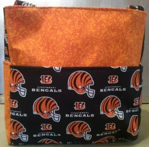 Bengals Fútbol NFL Cincinnati Ohio Naranja Cartera/Bolso Proyecto Hecho a Mano 12x12 - Imagen 1 de 8