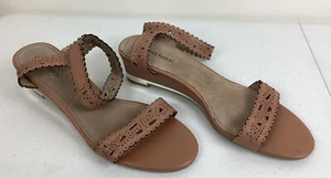 Diana Ferrari Leather Wedge Sandals Janisa Shoes Size 8 Beige - Picture 1 of 7