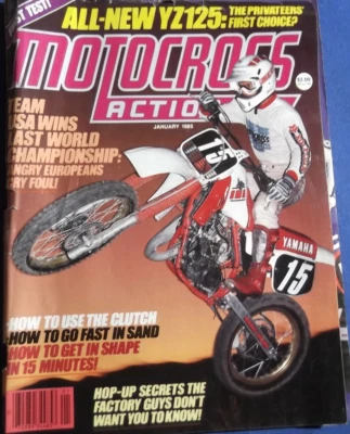 MOTOCROSS ACTION MAGAZINE- JAN 1985  YZ125N  MX AND TROPHEE DES NATIONS  JOHNNYO - Image 1 of 4