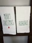 Set Of 2 Christmas Flour Sack tea towels with inspired font. Farmhouse Decor.