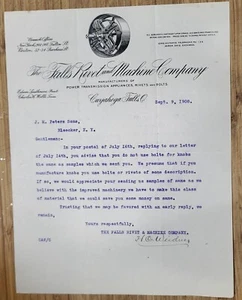 1909 Letterhead Bleecker NY Cuyahoga Falls Ohio Rivet and Machine Company - Picture 1 of 1