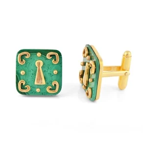 Bracciale uomo argento sterling placcato oro lapislazzuli e malachite gioielli - Foto 1 di 7