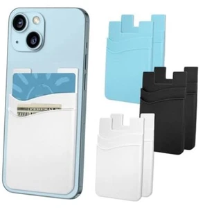 Phone Wallet Stick on, 6Pack Phone Card Holder, Silicone Card Holder for Back - Picture 1 of 8