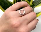 Circle 925 Sterling Silver Round Adjustable Open Ring Rings for Women's & Men's
