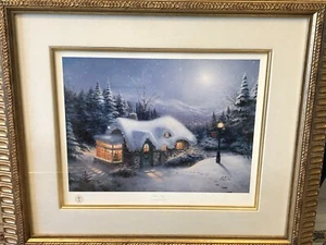 Thomas Kinkade "Silent Night" Limited Edition Lithograph Print, Signed, Framed - Picture 1 of 7