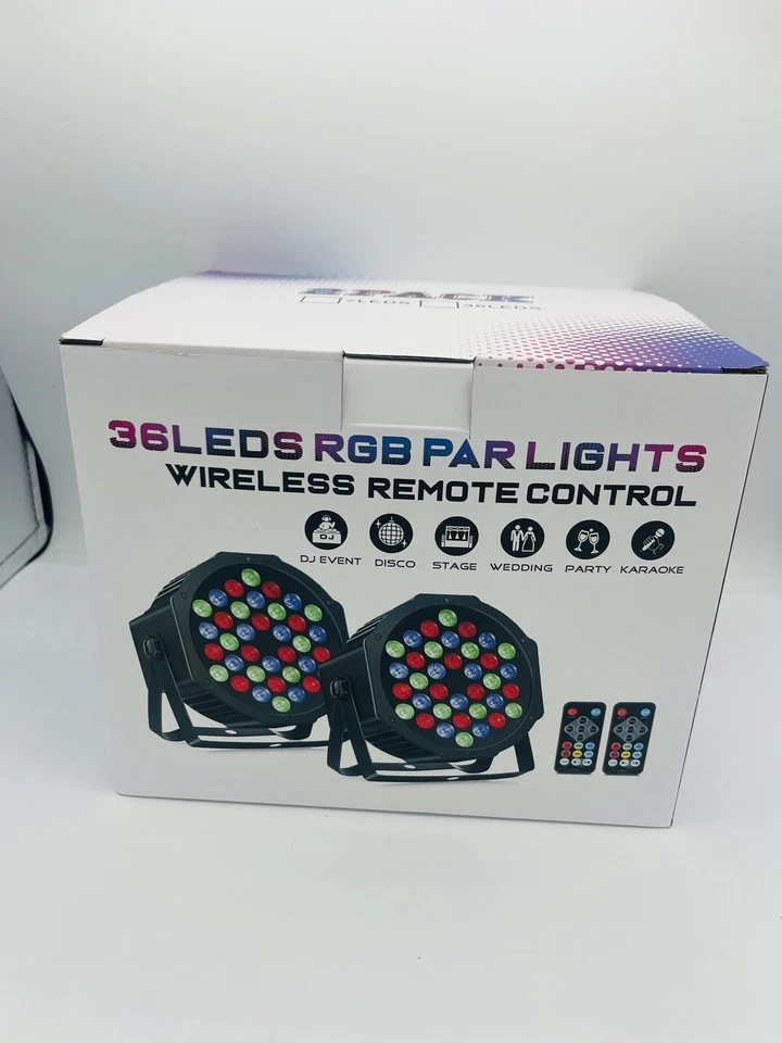 2Pack RGB 36 LED Stage Lighting PAR Light DMX Beam Party DJ Disco Lights - Image 1 of 1