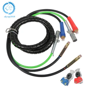 3in1 12ft ABS & Air Line Hose Wrap 7 Way Electrical Cable Handle Grip Gladhands - Picture 1 of 10