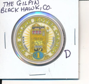 BLACK HAWK COLORADO CASINO CHIP - THE GILPIN CASINO $1 - D - Bild 1 von 2