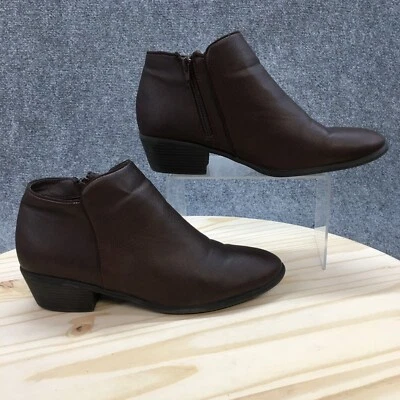 Charlotte Russe ботинки женщин 10 ботинок каблуки коричневый кожаный стороны молнии - Изображение 1 из 4