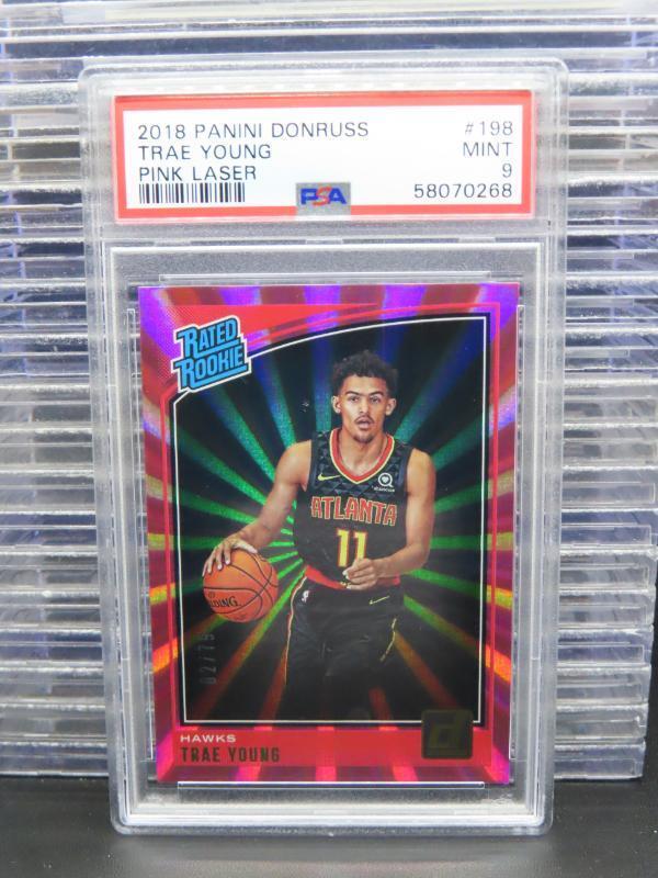 2018-19 Donruss Trae Young Pink Laser Rated Rookie RC #/79 PSA 9 MINT Hawks