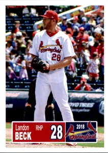2018 Springfield Cardinals Grandstand #3 Landon Beck Hartwell Georgia GA Card