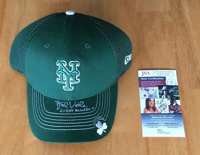Gorra de béisbol firmada con autógrafo por Frank Viola de los Mets de Nueva York St Patrick’s certificado de autenticidad JSA Foto 1 de 3