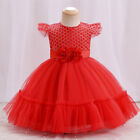 Wedding Bridesmaid Tutu Baby Kids Flower Girls Christmas Pageant Prom Gown 0-4Y