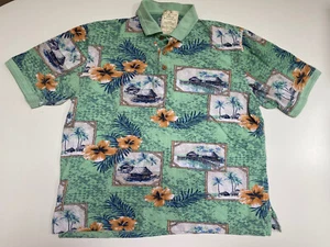 Urban Outfitters Urban Renewal Green Printed Polo Shirt T-Shirt. Medium. RRP £30 - Picture 1 of 6