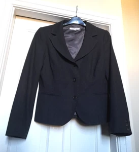 L.K.Bennett Grey Wool Tailored Blazer Jacket Stitch Detail UK 12 VGC - Picture 1 of 17