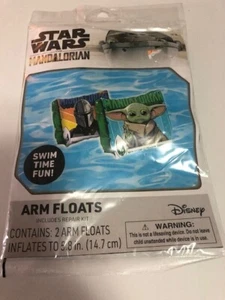 New Disney Star Wars the Mandalorian Arm Floats Swim Pool Time Fun w/ repair kit - Picture 1 of 2
