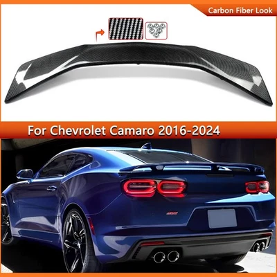 Carbon Fibre Rear Trunk Spoiler Wing Fits 2016-2024 Chevrolet Camaro ZL1 Style - Image 1 of 4
