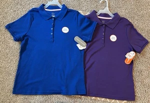 Girls Wonder Nation XXL (18)Polo Collar school Uniform Shirt Lot. Blue/Purple - Picture 1 of 3