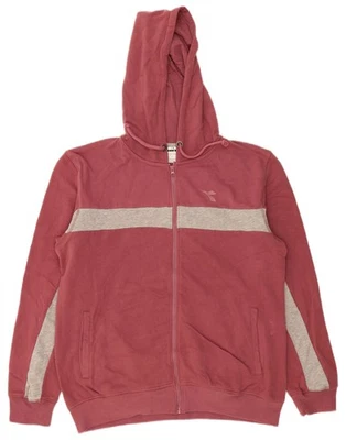 Suéter com capuz DIADORA masculino com zíper XL rosa colorblock algodão BM04 - Imagem 1 de 3