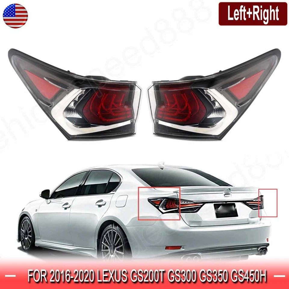For 2016-2020 Lexus GS350 GS300 GS450h LED Tail Lights Rear Brake Lamps LH&RH - Image 1 of 4