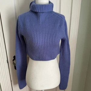 RALPH LAUREN PURPLE LABEL Periwinkle Mohair Cashmere Cropped Pullover XS - Bild 1 von 8