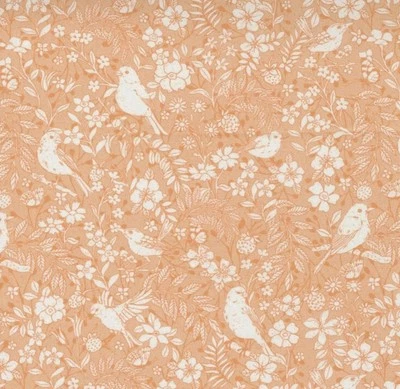 Moda LADY BIRD 11873 19 Peach Floral 1/2 YD CRYSTAL MANNING Quilt Fabric Cotton - Image 1 of 4