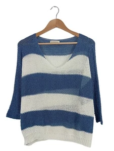 SELECTED Jersey holgados Mujeres Talla EU 40 azul-blanco look casual - Imagen 1 de 5