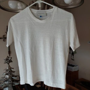 Solid & Striped Damen Kurzarm Rundhals Leinen T-Shirt Weiß XS Neu ohne Etikett - Bild 1 von 6