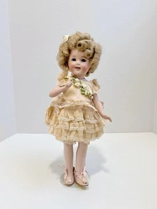"Muñeca Jan Doehring 1989 posible Shirley Temple 13"" campana cerámica vintage dañada" - Imagen 1 de 14