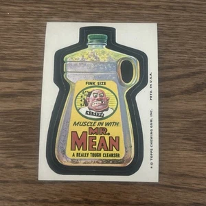 Topps Wacky Packages MR. 1975 Pegatina trasera bronceada serie 12 MEAN CASI NUEVA - Imagen 1 de 5