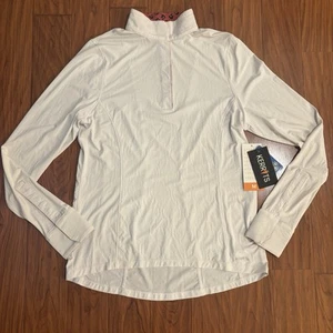NWT Kerrits Womens Medium White Affinity Show Shirt Long Sleeve Top - Picture 1 of 10
