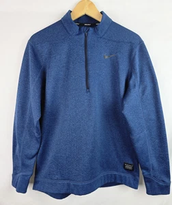 Nike Golf Men's Sweatshirt Size Medium Blue 1/4 Zip Fleece Long Sleeve Top - Picture 1 of 13