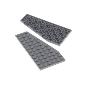 2x Lego Wing Plate 12x6 Right New - Dark Grey Star Wars 7669 6208 30356