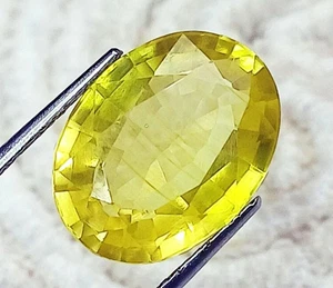 Natural Yellow Sapphire 14.70 Ct Oval Shape Loose Gemstone With Certificate - Picture 1 of 7