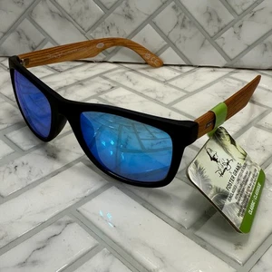 NWT Panama Jack Sunglasses PJM 20 01 Faux Wooden Grain Square Frames - Picture 1 of 8