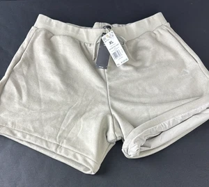Adidas Shorts Mens Metal Grey Basketball Suede Performance Stretch Drawstring - Picture 1 of 9