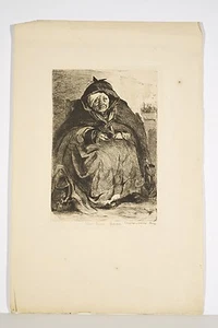 Une Bonne Femme Gravure de L. Lucas d'après Léopold Flameng fin XIX° S - Picture 1 of 1