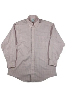Brooks Brothers abito camicia uomo taglia 16,5-33 bianco rosso lt blu cotone a quadri - Foto 1 di 7