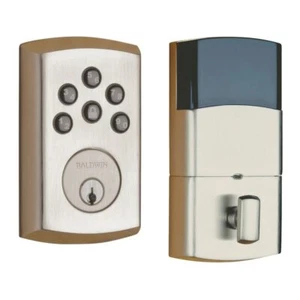 Baldwin 8285056AC1  Satin Nickel Soho Keyless  Cylinder Electronic Deadbolt - Picture 1 of 5
