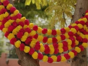 30 PC Lot Artificial marigold Garlands Wedding Christmas indian Event Party Deco - Picture 1 of 6