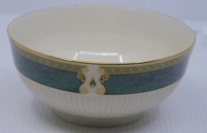 VINTAGE LENOX CLASSIC EDITION PORCELAIN BOWL, GREEN MARBLEIZED BAND, 5.25 INCHES - Picture 1 of 5