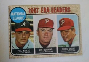 1968 Topps #7 National League ERA Leaders Atlanta Braves & Philadelphia Phillies - Picture 1 of 3