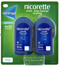 Nicorette Cools Lozenges Nicotine Quit Smoking - Icy Mint - 2mg 80 Pack