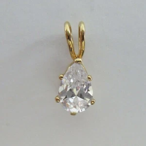 Tear Drop Rhinestone Pendant Goldtone NO CHAIN - Picture 1 of 5