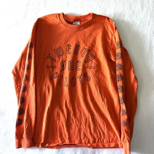 Camisa Twenty One Pilots para hombre banda pequeña naranja negra camarilla esqueleto en todo el mundo - Imagen 1 de 12