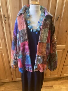Elizabeth Jenkins Taos Fiber Artist Hand-Woven Art to Wear Patchwork Vintage - Picture 1 of 24
