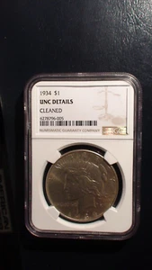 1934 P Peace Silver Dollar NGC UNCIRCULATED $1 Coin BUY IT NOW! - Picture 1 of 4